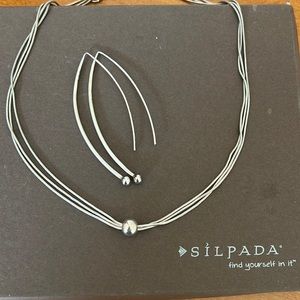 Silpada sterling silver necklace and earrings set